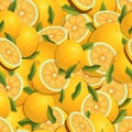 Yellow limes whole and sliced stacked with leaves pattern Royalty Free Stock Photo