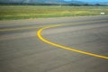 Yellow line on an airport taxiway