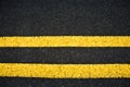 Yellow line on asphalt. Royalty Free Stock Photo