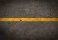 Yellow line on the high way. Royalty Free Stock Photo