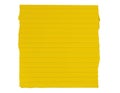 Yellow lined loose leaf notebook paper ripped rectangle isolated on white Royalty Free Stock Photo