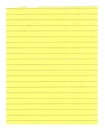 Yellow lined paper isolated Royalty Free Stock Photo