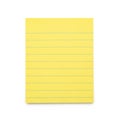 Yellow Lined Paper Sheet with Blue Horizontal Lines on White Background image photo Royalty Free Stock Photo