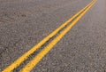 Yellow lines on the highway Royalty Free Stock Photo