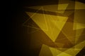 Yellow lines, plexus abstract background. Digital geometric triangles Royalty Free Stock Photo