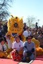 A yellow lion in Chinatown