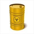 Realistick illustration yellow liquid barrel. Royalty Free Stock Photo