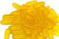 Yellow liquid medicine capsules Royalty Free Stock Photo