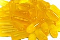 Yellow liquid medicine capsules Royalty Free Stock Photo