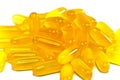 Yellow liquid medicine capsules Royalty Free Stock Photo