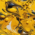 Yellow liquid with swirls in a hyperrealistic composition (tiled)