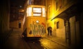 Yellow Lisbon tram Royalty Free Stock Photo