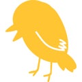 Yellow little chick hand drawn flat vector illustration