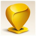 Yellow location symbol pin icon sign or navigation locator map travel