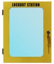 Yellow lock out tag out key cabinet Royalty Free Stock Photo