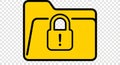 Yellow Locked Folder Icon for Secure Data and Privacy Warning Royalty Free Stock Photo