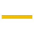 Yellow long ruler icon, flat style.