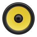 Yellow loudspeaker isolated on white Royalty Free Stock Photo