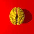 Yellow low poly brain illustration Royalty Free Stock Photo
