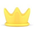 Yellow luxury glossy crown realistic 3d icon isometric vector illustration