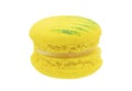 Yellow macaron isolated