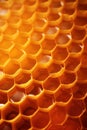 Honeycomb pattern hexagon beehive shape sweet texture honeyed yellow background bee comb wax