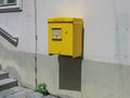 Yellow mail box for sending