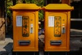 Yellow mail boxes at old town