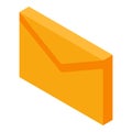 Yellow mail icon, isometric style