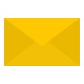 Yellow mail letter icon, flat style