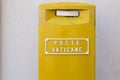 Yellow mailbox of the Vatican mail Royalty Free Stock Photo