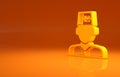 Yellow Male doctor icon isolated on orange background. Minimalism concept. 3d illustration 3D render