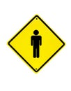Yellow Male sign on a white