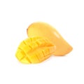Yellow mango isolate on white background Royalty Free Stock Photo
