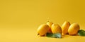 Yellow mango organic fruit wooden table copy space blurred background