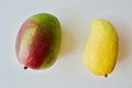 Yellow mango and red mango Royalty Free Stock Photo