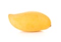 Yellow mango ,thai fruit favorite isolated on a white background Royalty Free Stock Photo