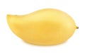 Yellow mango on a white. Detailed retouch. Royalty Free Stock Photo
