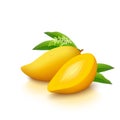 Yellow mango on white background