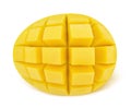 Yellow mango on a white. Detailed retouch. Royalty Free Stock Photo