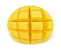 Yellow mango on a white. Detailed retouch. Royalty Free Stock Photo