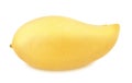 Yellow mango on a white. Detailed retouch. Royalty Free Stock Photo