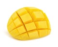 Yellow mango on a white. Detailed retouch. Royalty Free Stock Photo