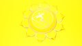 Yellow Manipura chakra solar plexus symbol concept of Hinduism, Buddhism, Ayurveda. Wisdom power. 3d rendering