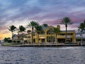 Yellow Mansion at Dusk