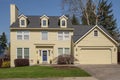 Yellow mansion home in a neighborhood Gresham Oregon Royalty Free Stock Photo