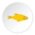 Yellow marine fish icon, flat style