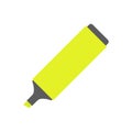 Yellow marker highlighter pen. Isolated on white background. Vector illustration Royalty Free Stock Photo