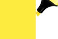 Yellow Marker painting large background, isolated copy space macro closeup Royalty Free Stock Photo