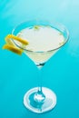 Yellow martini cocktail with lemon and mint Royalty Free Stock Photo